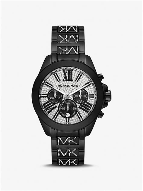 michael kors oversized wren black-tone watch